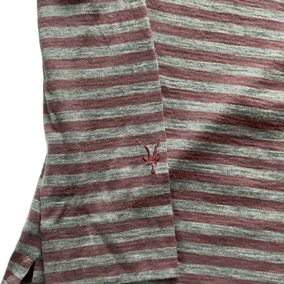 IBEX Diana 100% Merino Wool Cowl Neck Long Sleeve Striped Top, size L - Picture 8 of 11